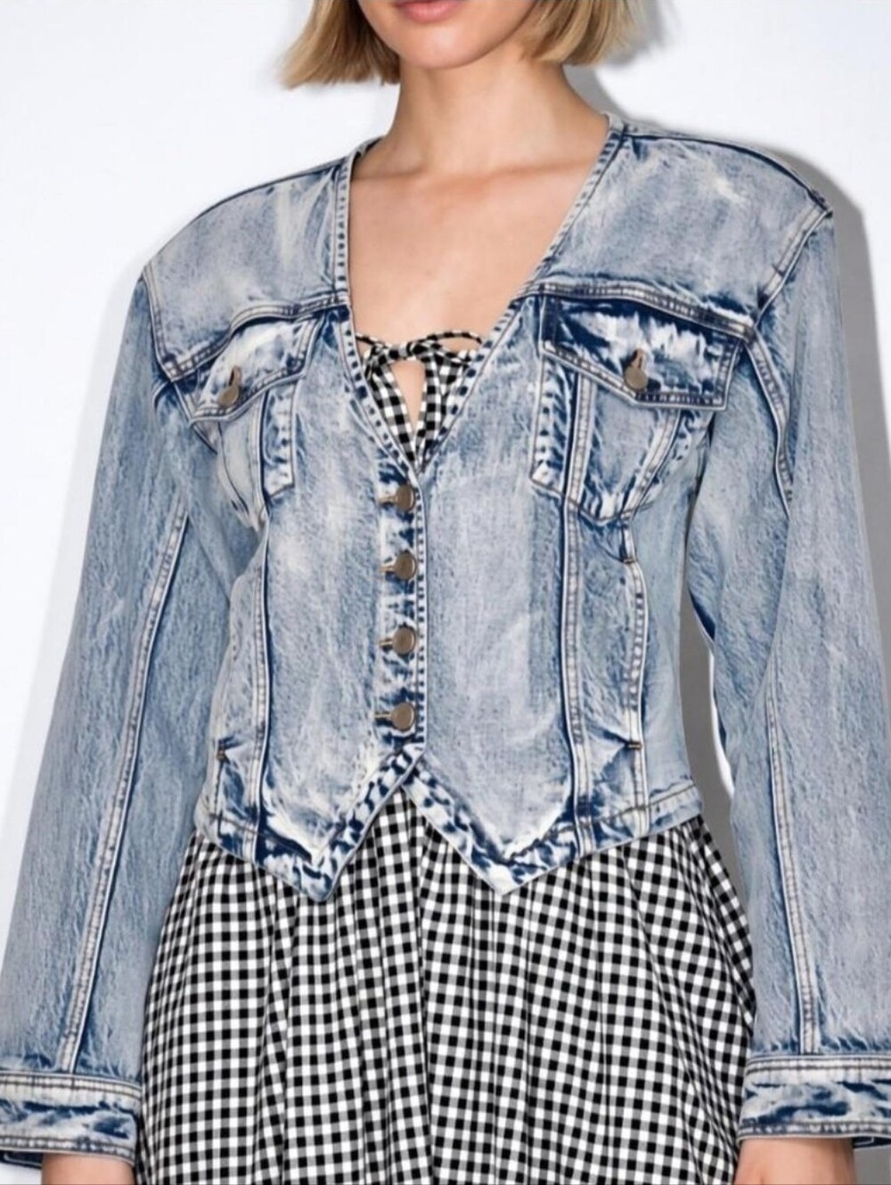 Avec Les Filles Light Wash Denim Jacket